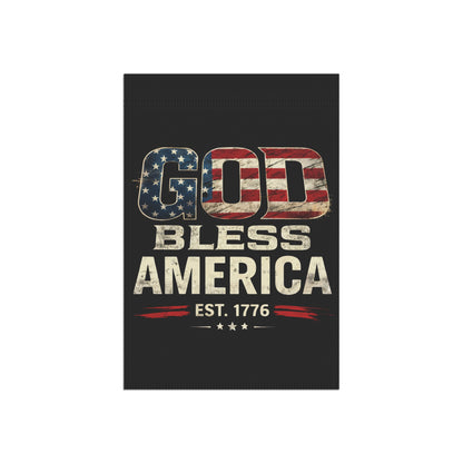 God Bless America Garden Flag — Patriotic Outdoor House Banner (Est. 1776)