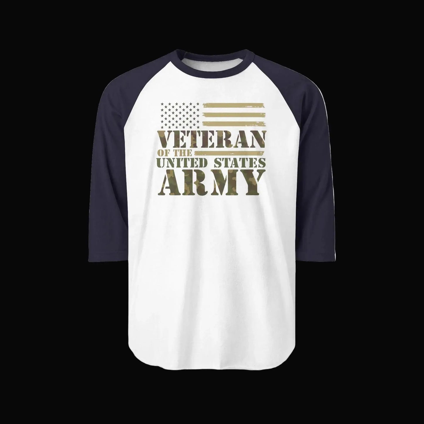 Army Veteran Raglan Shirt - "Veteran of the United States Army" Distressed Flag Tee - LiberTees for All