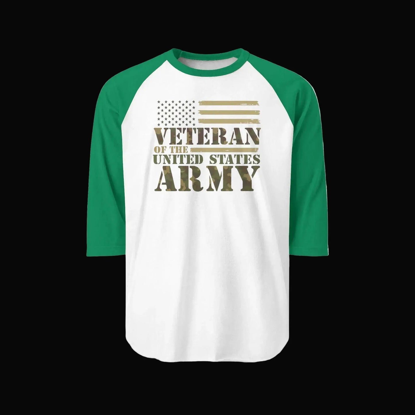 Army Veteran Raglan Shirt - "Veteran of the United States Army" Distressed Flag Tee - LiberTees for All