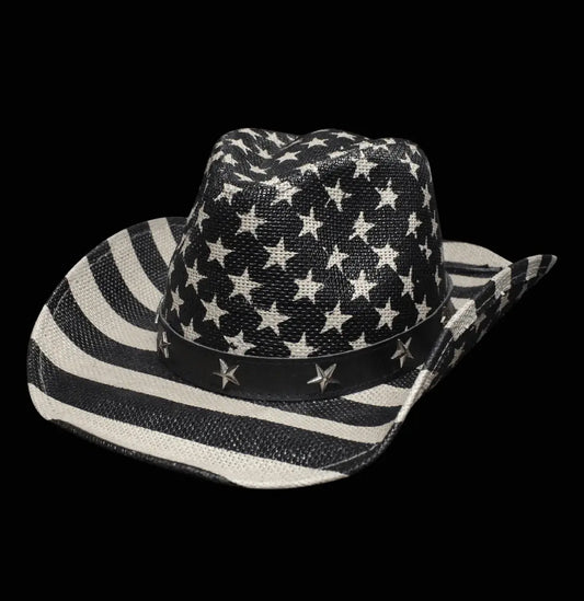Black & Gray Stars and Stripes Cowboy Hat - LiberTees for All