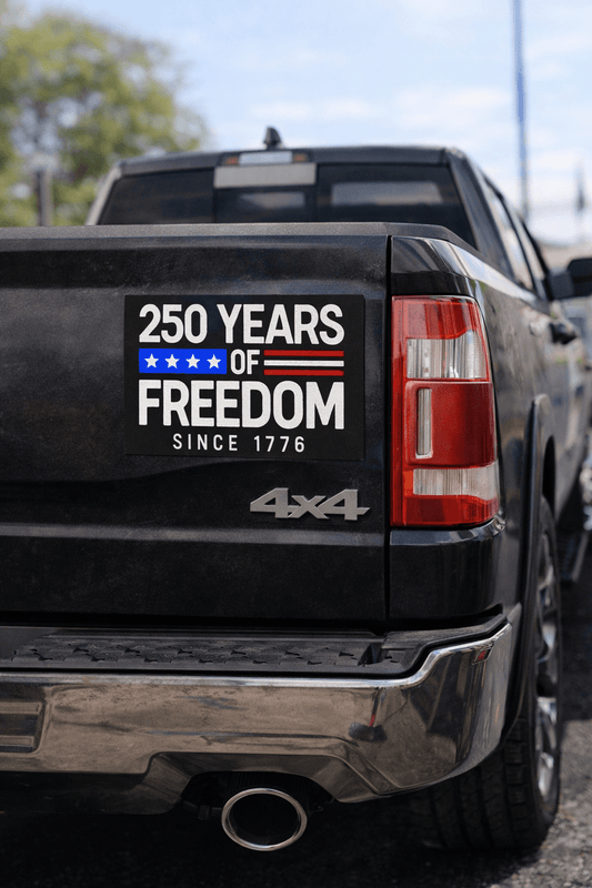 Car Magnet — "250 Years of Freedom Since 1776" Patriotic American Flag Design - Torch Republic