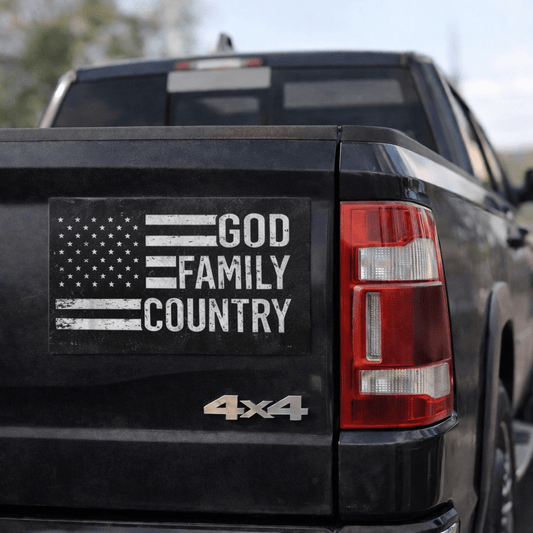 Car Magnet — 'God Family Country' American Flag Patriotic Magnet - Torch Republic