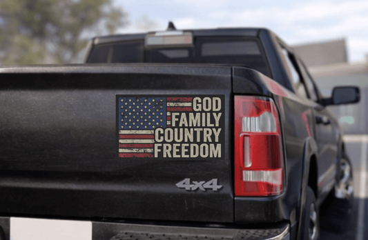 Car Magnet — 'God Family Country Freedom' American Flag Patriotic Magnet - Torch Republic