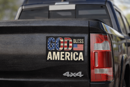 God Bless America Car Magnet — Patriotic American Flag Vehicle Decal - Torch Republic