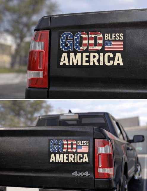 God Bless America Car Magnet — Patriotic American Flag Vehicle Decal - Torch Republic