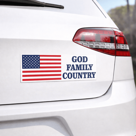 God Family Country American Flag Car Magnet - Torch Republic