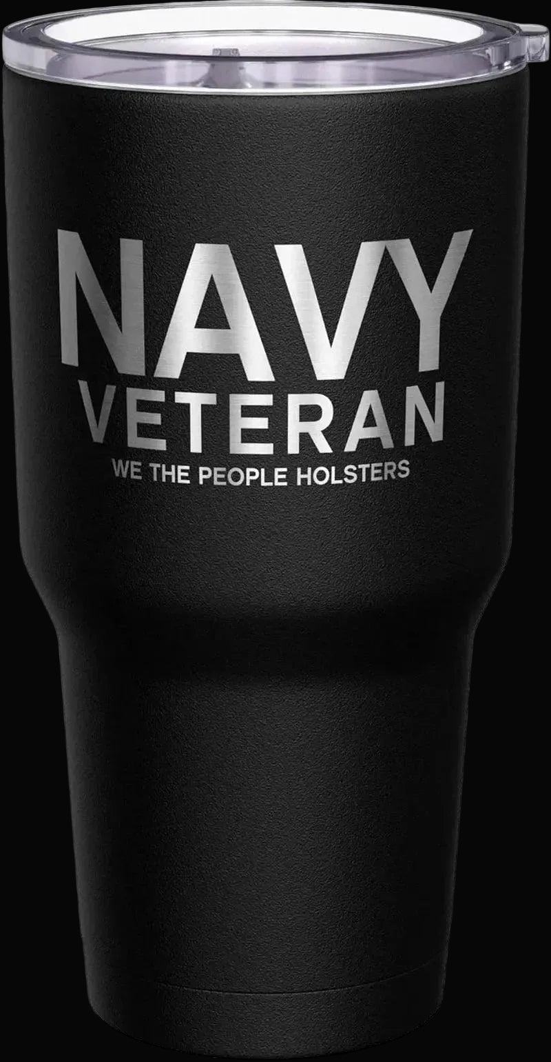  - Navy Veteran Travel Mug - American Flag Coffee Tumbler - Military Double Insulated Tumbler - 30 Oz - LiberTees for All