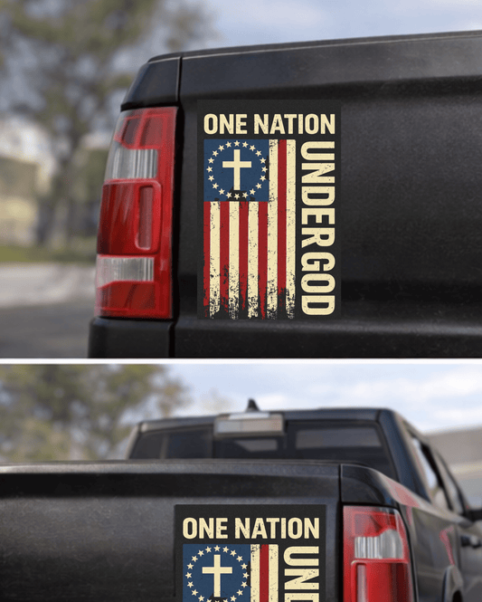 One Nation Under God American Flag Car Magnet — Patriotic Christian Vehicle Decal - Torch Republic