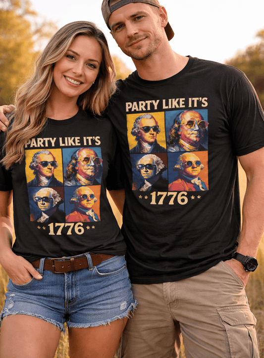 Party Like It’s 1776 T-Shirt — Retro Pop - Art Founding Fathers Tee - Torch Republic