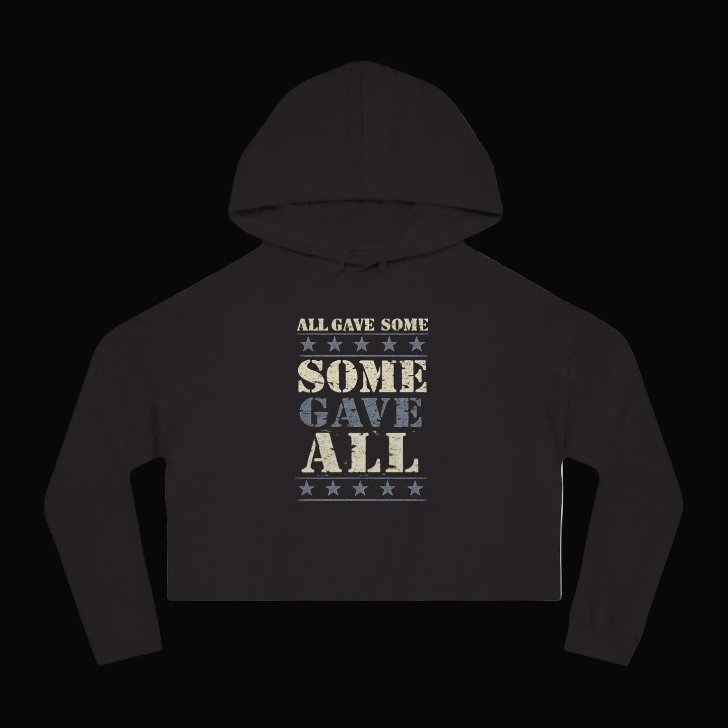 Patriotic Camouflage Cropped Hoodie — "All Gave Some, Some Gave All" - LiberTees for All