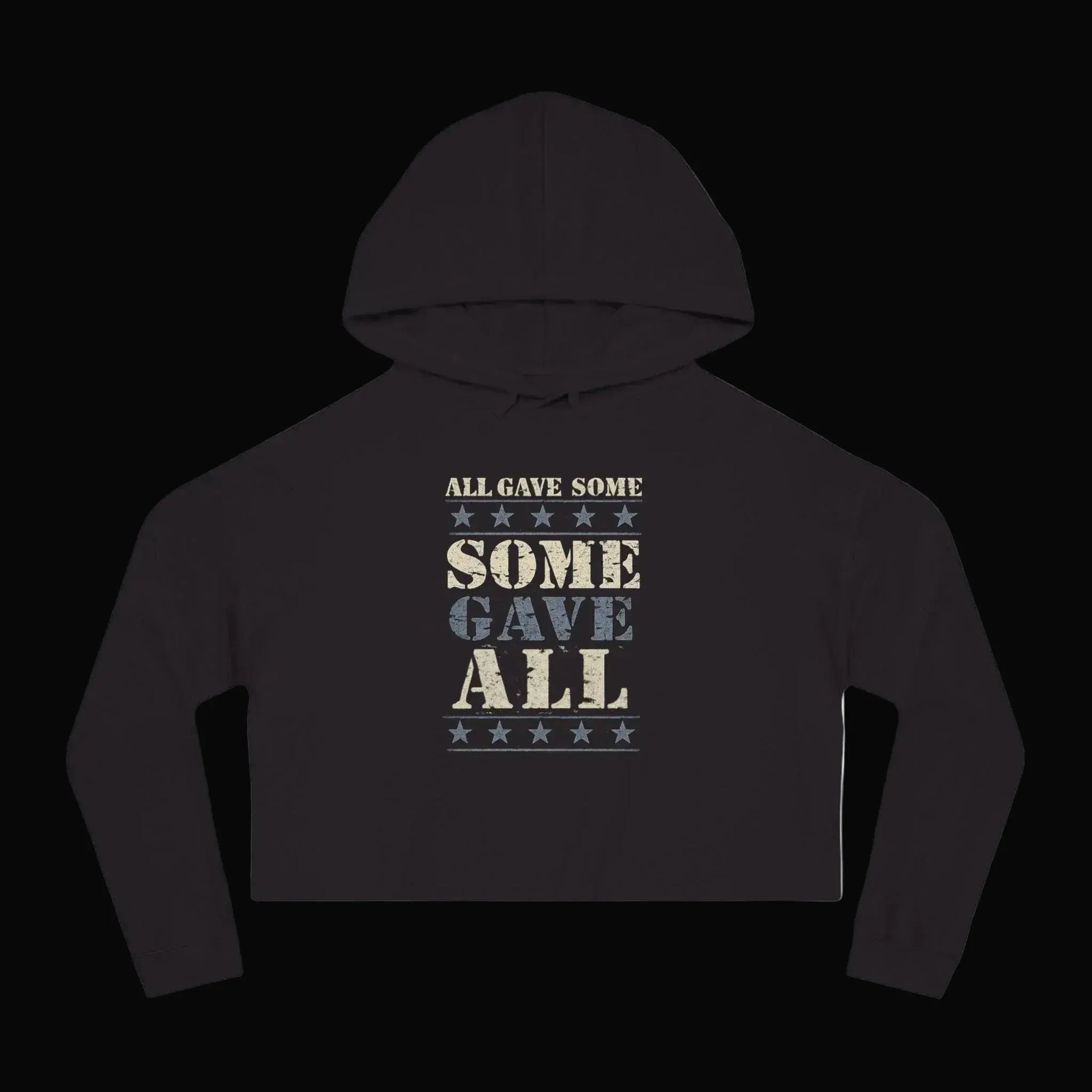 Patriotic Camouflage Cropped Hoodie — "All Gave Some, Some Gave All" - LiberTees for All