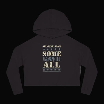 Patriotic Camouflage Cropped Hoodie — "All Gave Some, Some Gave All" - LiberTees for All