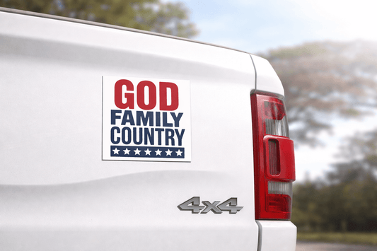 Patriotic 'God Family Country' Car Magnet - Red, White & Blue Faith Sticker - Torch Republic