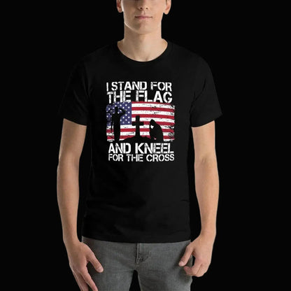 stand Flag the the quality and Flag high for T-Shirt shirt man cotton Kneel I Cross American t for - LiberTees for All