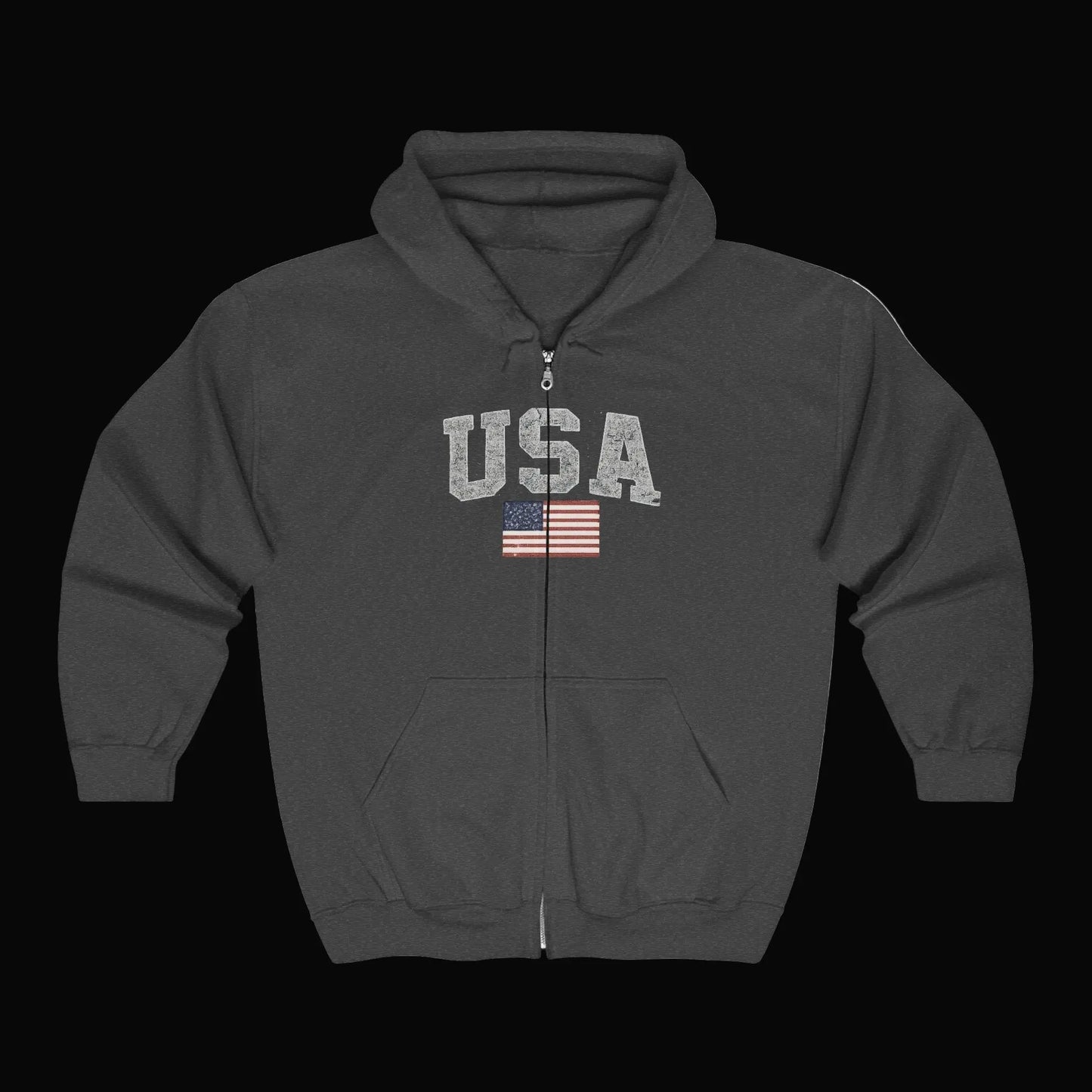USA Flag Full - Zip Hoodie — American Flag Zip - Up Hoodie - LiberTees for All