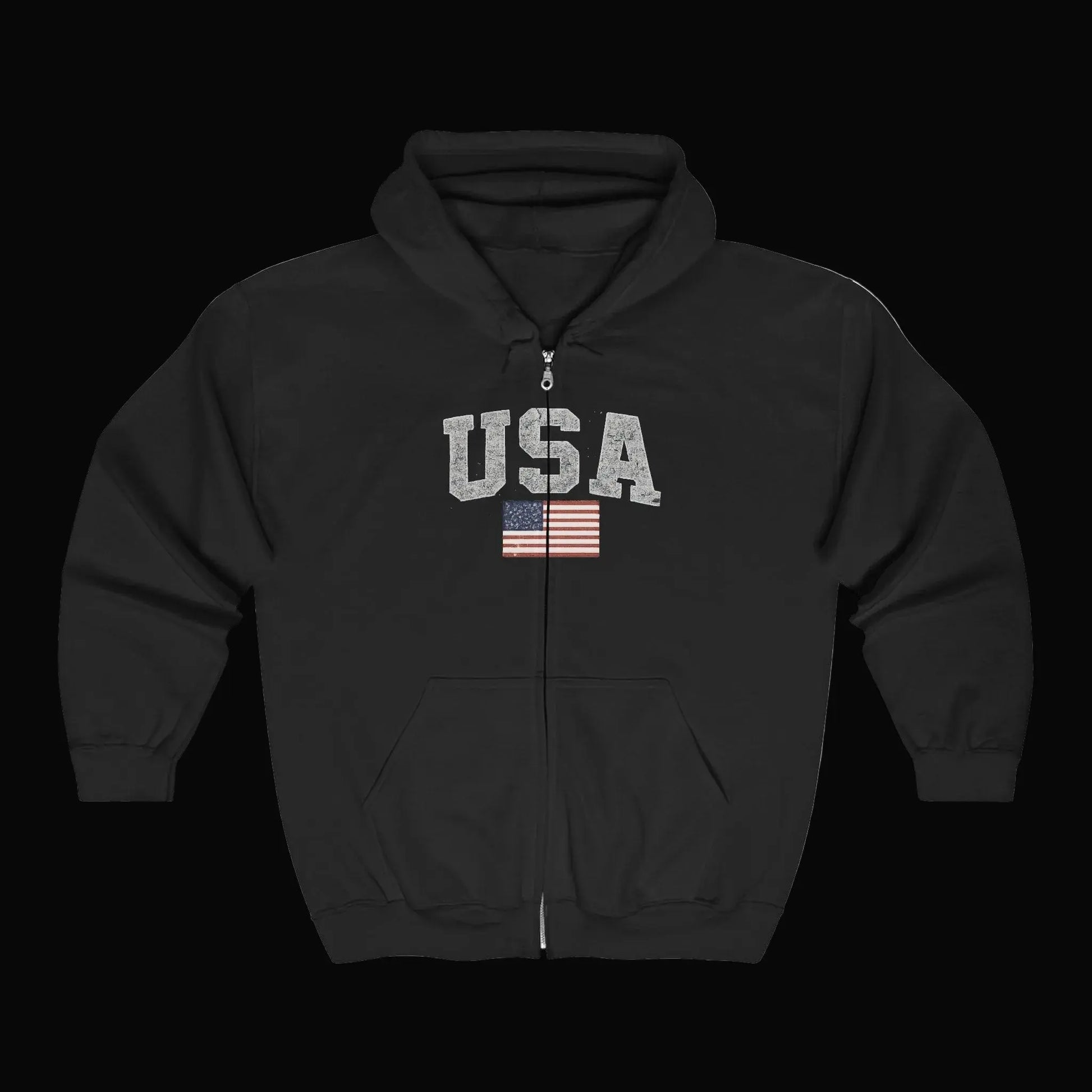 USA Flag Full - Zip Hoodie — American Flag Zip - Up Hoodie - LiberTees for All