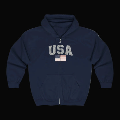 USA Flag Full - Zip Hoodie — American Flag Zip - Up Hoodie - LiberTees for All