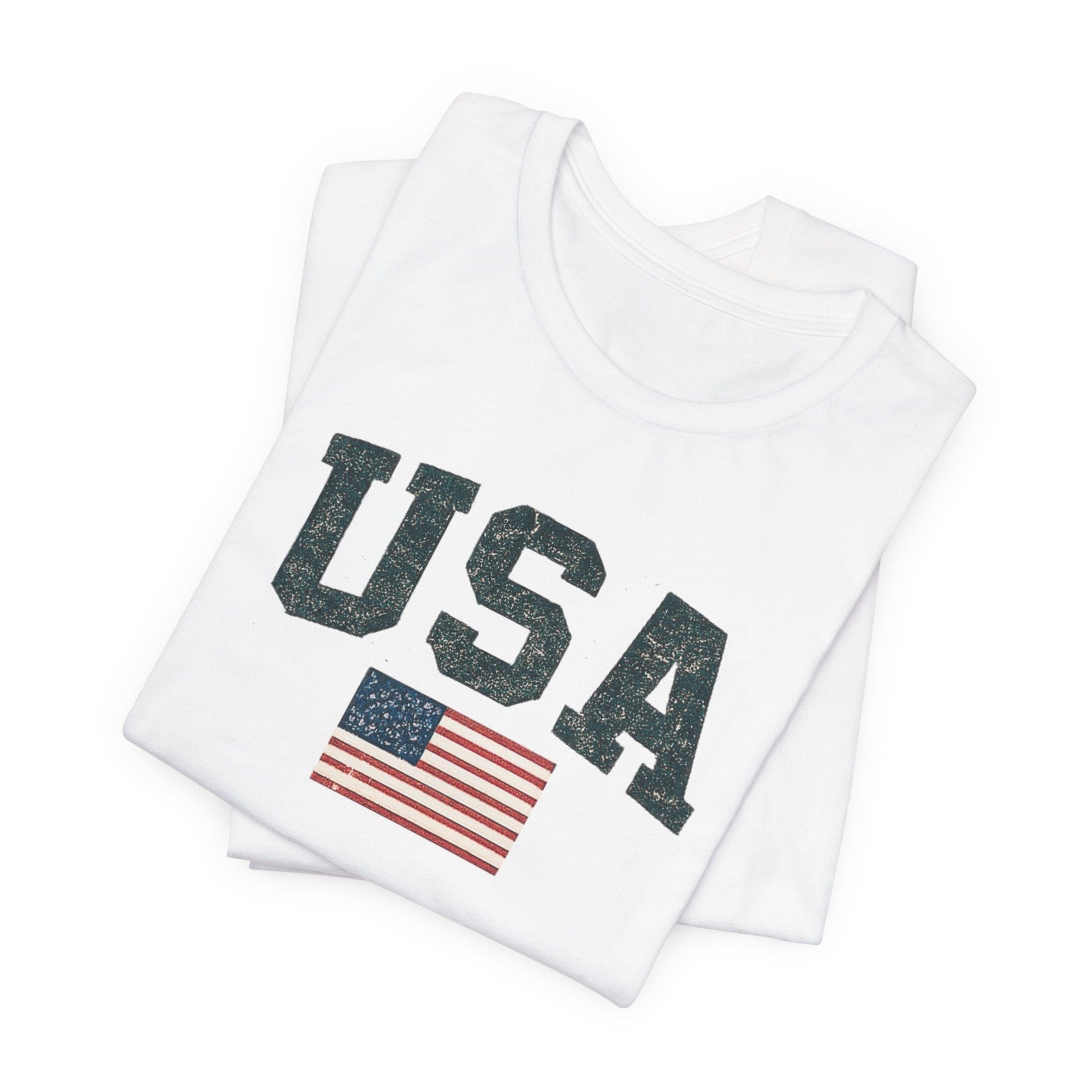 USA Flag T‑Shirt — Vintage Patriotic Tee with American Flag - Torch Republic