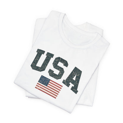 USA Flag T‑Shirt — Vintage Patriotic Tee with American Flag - Torch Republic