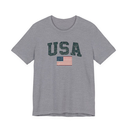 USA Flag T‑Shirt — Vintage Patriotic Tee with American Flag - Torch Republic