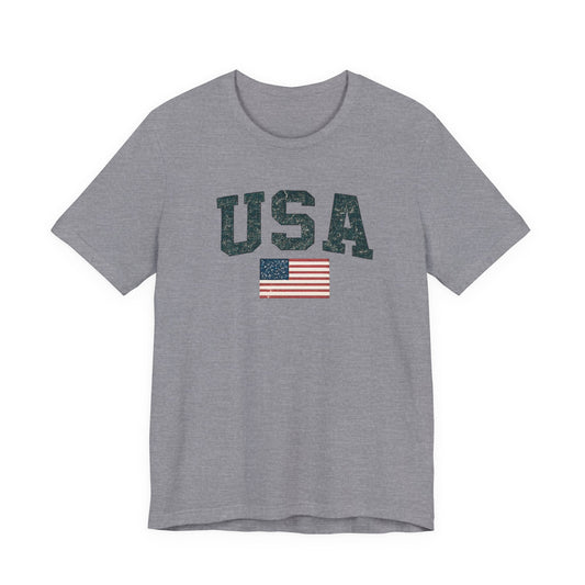 USA Flag T‑Shirt — Vintage Patriotic Tee with American Flag - Torch Republic