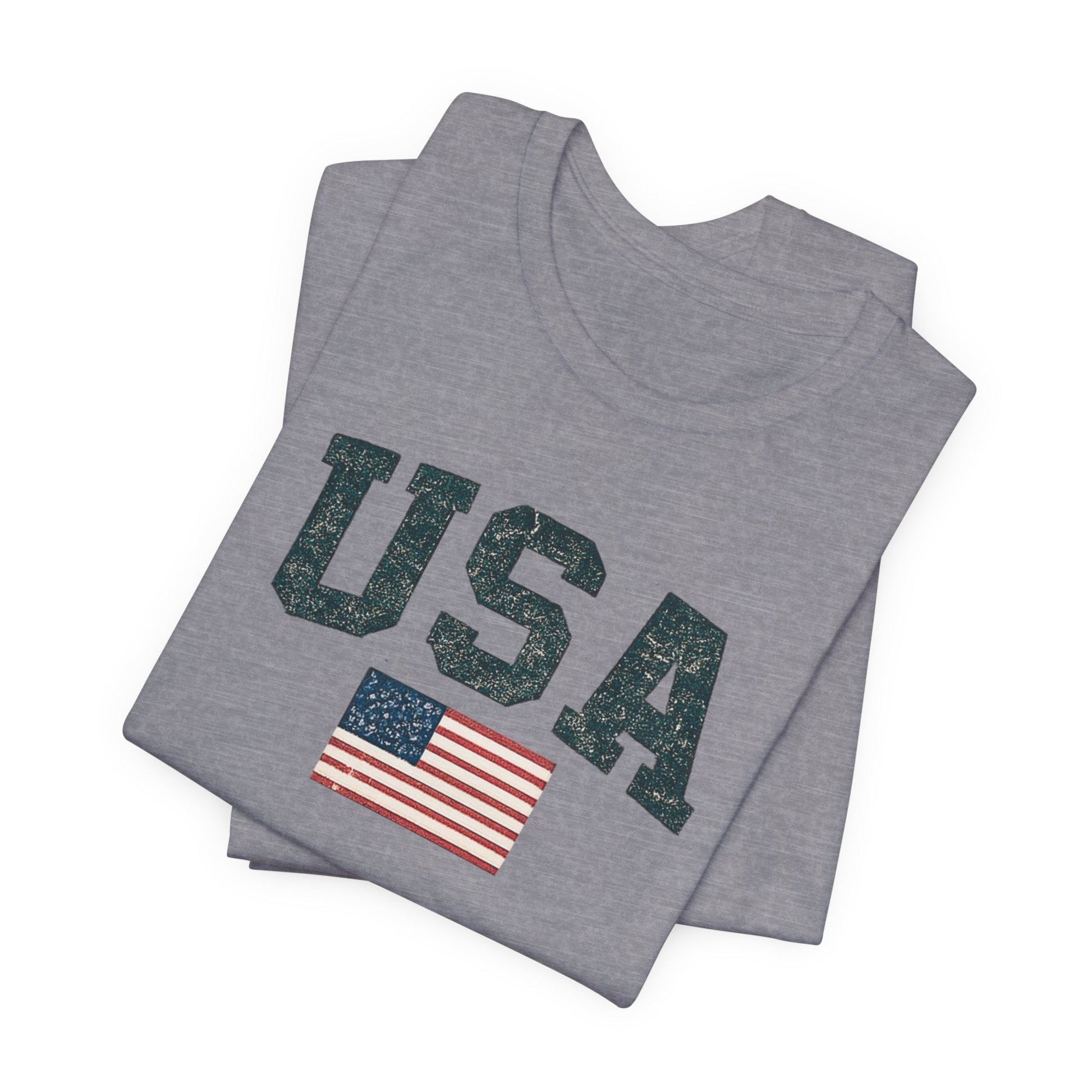 USA Flag T‑Shirt — Vintage Patriotic Tee with American Flag - Torch Republic