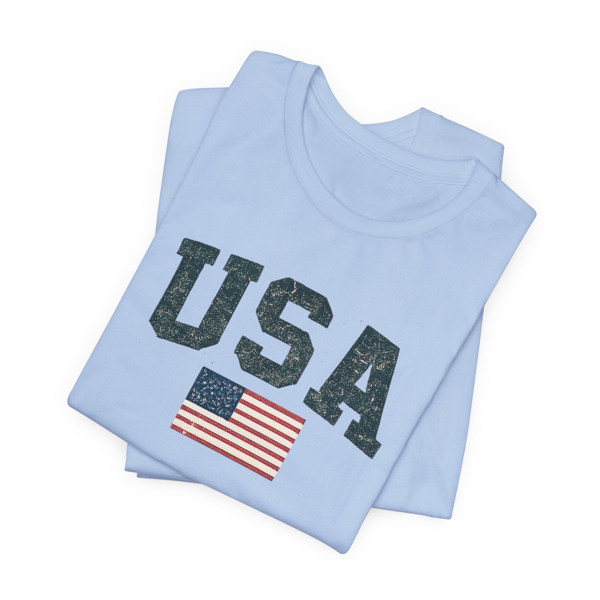 USA Flag T‑Shirt — Vintage Patriotic Tee with American Flag - Torch Republic